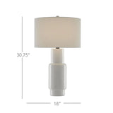 White Satin Black Janeen White Table Lamp Table Lamps LOOMLAN By Currey & Co