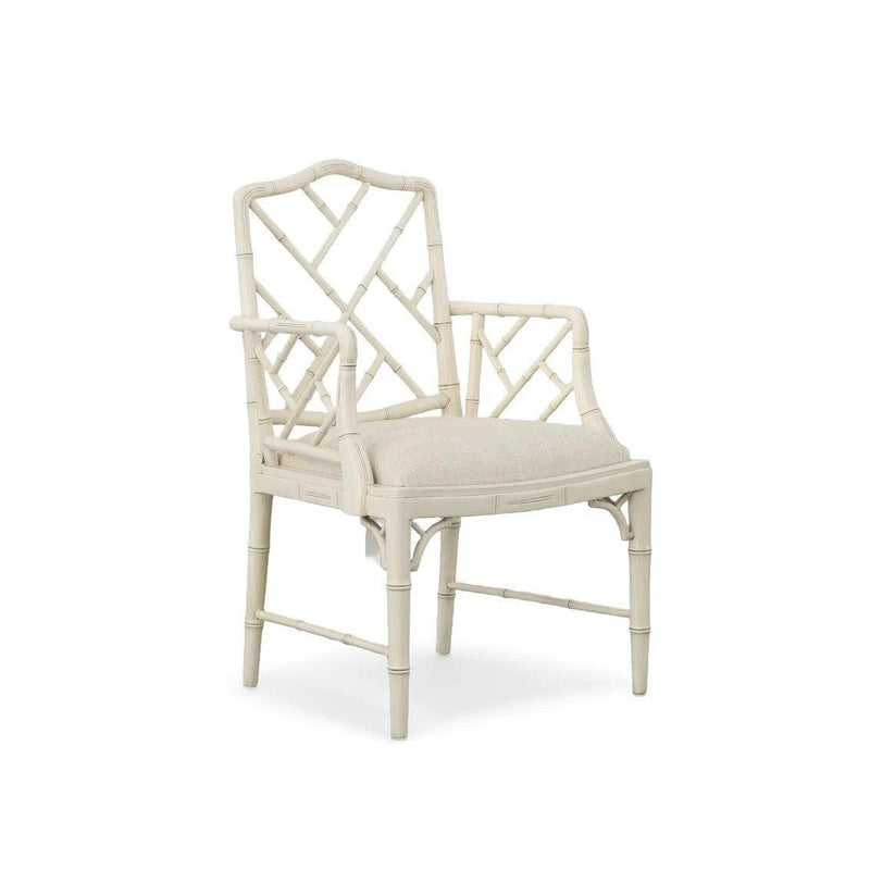 White Sawyer Arm Chair Set of 2 Dining Chairs LOOMLAN By Furniture Classics