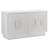 White Sideboard Modern Carved Wood Whitewashed Credenza Sideboards LOOMLAN By Currey & Co