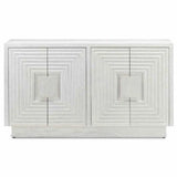 White Sideboard Modern Carved Wood Whitewashed Credenza Sideboards LOOMLAN By Currey & Co