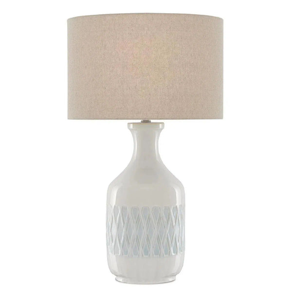 White Sky Blue Samba White Table Lamp Table Lamps LOOMLAN By Currey & Co