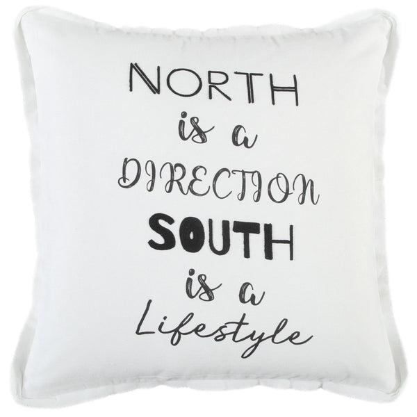 White Skye Words Decorative Pillows With Down Insert Throw Pillows LOOMLAN By LOOMLAN