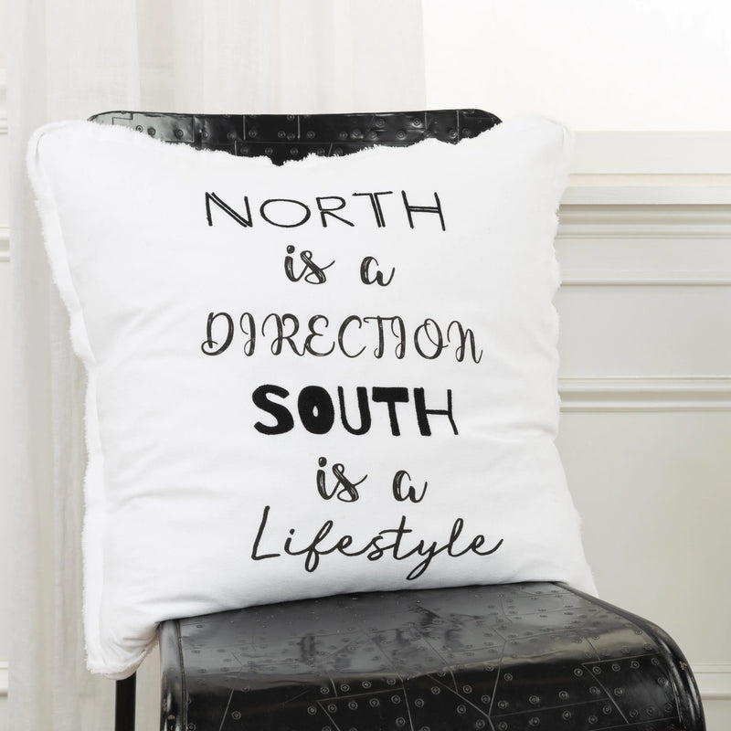 White Skye Words Decorative Pillows With Down Insert Throw Pillows LOOMLAN By LOOMLAN