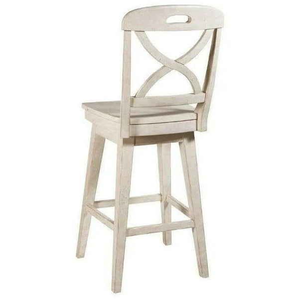 White Swivel Bar Stool - Buttermilk Finish Bar Stools LOOMLAN By Panama Jack