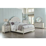 White Two-Tone Arched Upholstered Headboard Bed Frame Beds LOOMLAN By Panama Jack