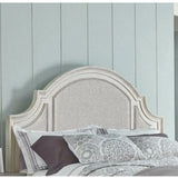 White Two-Tone Arched Upholstered Headboard Bed Frame Beds LOOMLAN By Panama Jack