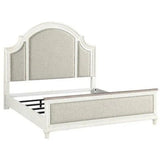 White Two-Tone Arched Upholstered Headboard Bed Frame Beds LOOMLAN By Panama Jack