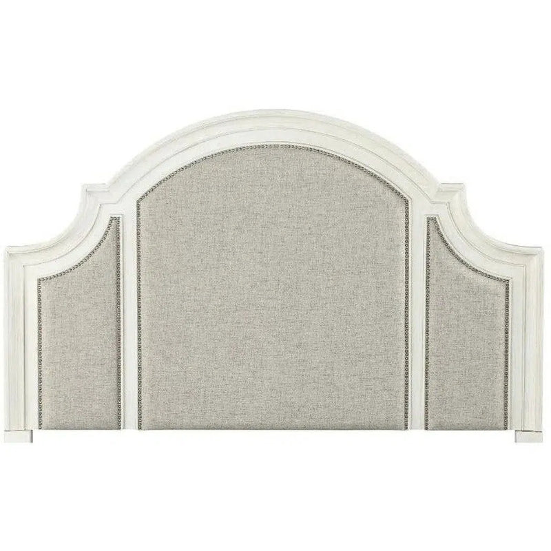 White Two-Tone Arched Upholstered Headboard Bed Frame Beds LOOMLAN By Panama Jack