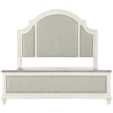 White Two-Tone Arched Upholstered Headboard Bed Frame Beds LOOMLAN By Panama Jack