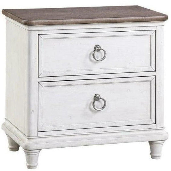 White Two-Tone Wooden Drawer Nightstand Nightstands LOOMLAN By Panama Jack