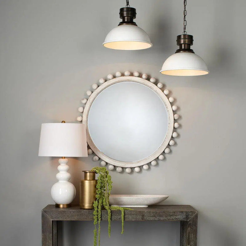 White Washed Fir Wood Brighton Wall Mirror Wall Mirrors LOOMLAN By Jamie Young