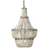 White Wood Beads Blanca Chandelier Chandeliers LOOMLAN By Jamie Young