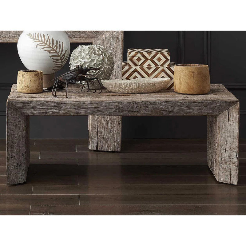 Whitewash Kanor Console Table Reclaimed Wood Console Tables LOOMLAN By Currey & Co