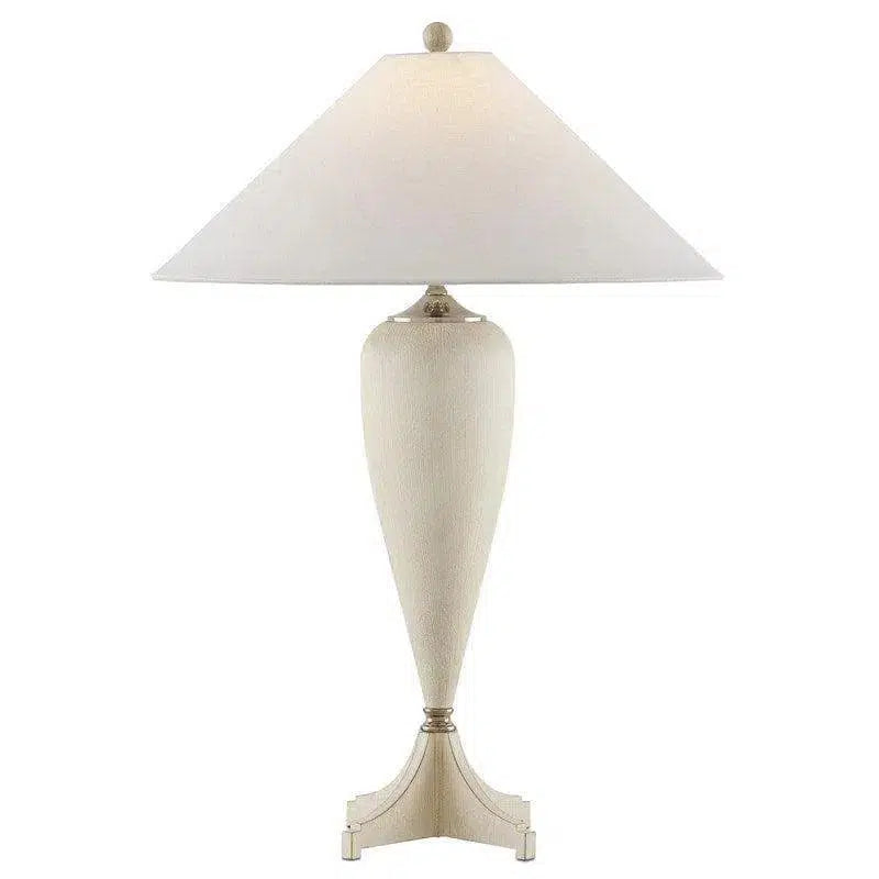 Whitewash Polished Nickel Hastings Table Lamp Table Lamps LOOMLAN By Currey & Co