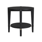 Whitfield Wood Black Round End Table Side Tables LOOMLAN By Bassett Mirror