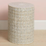 Wildflower Cream Ceramic Mid Century Modern Side Table Side Tables LOOMLAN By Jamie Young