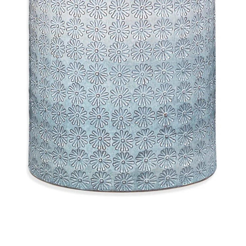 Wildflower Light Blue Ceramic Mid Century Modern Side Table Side Tables LOOMLAN By Jamie Young