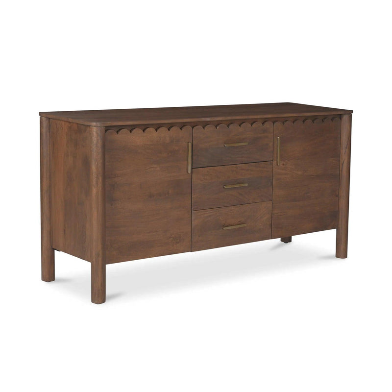 Wiley Wood Vintage Brown 3 Drawer Sideboard Sideboards LOOMLAN By Moe's Home