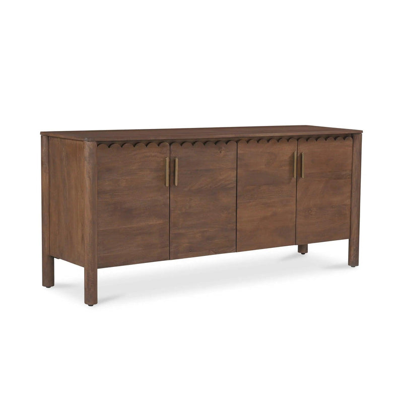 Wiley Wood Vintage Brown 4 Door Sideboard Sideboards LOOMLAN By Moe's Home