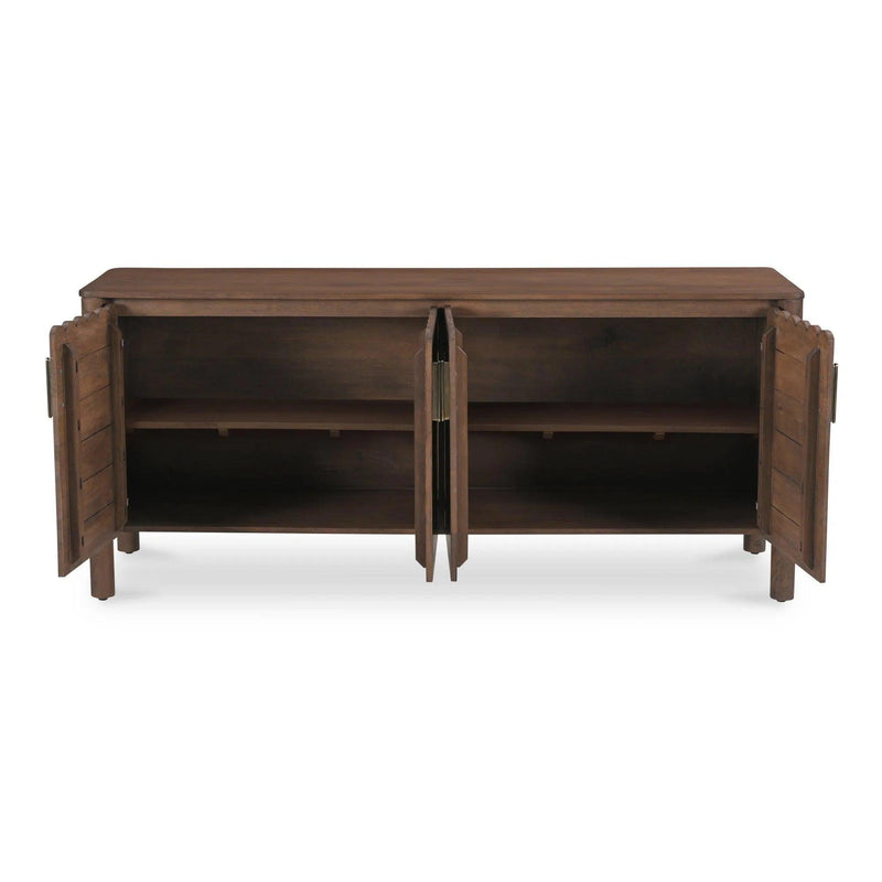 Wiley Wood Vintage Brown 4 Door Sideboard Sideboards LOOMLAN By Moe's Home