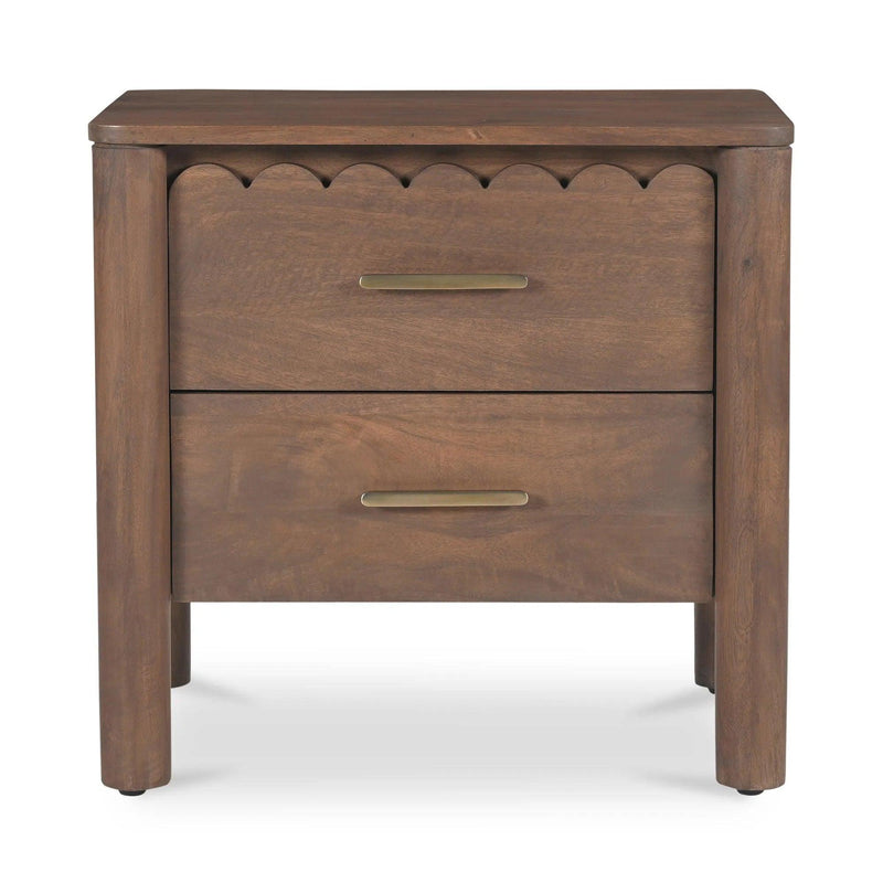 Wiley Wood Vintage Brown Nightstand Nightstands LOOMLAN By Moe's Home