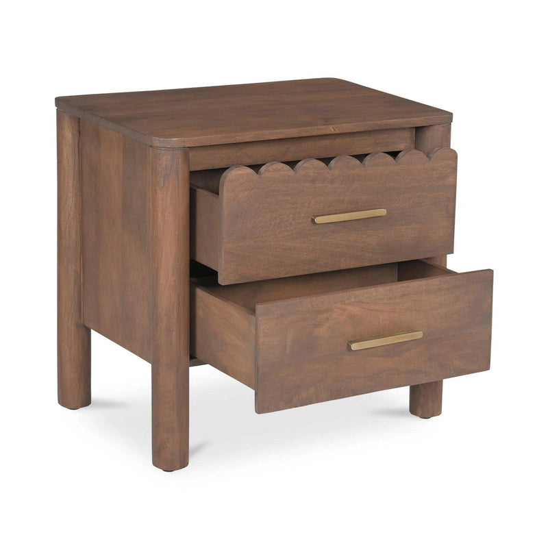 Wiley Wood Vintage Brown Nightstand Nightstands LOOMLAN By Moe's Home