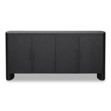 William Oak Veneer and Metal Black Sideboard Sideboards LOOMLAN By Moe's Home