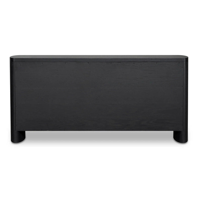 William Oak Veneer and Metal Black Sideboard Sideboards LOOMLAN By Moe's Home