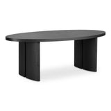 William Oak Veneer Black Oval Dining Table Dining Tables LOOMLAN By Moe's Home