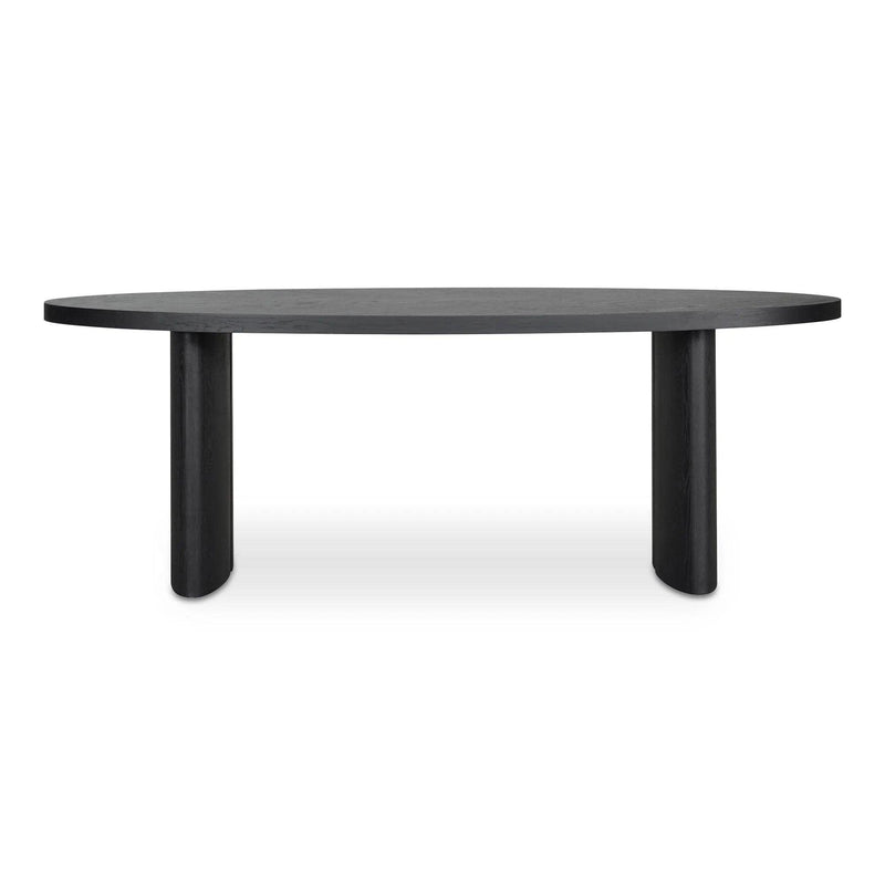 William Oak Veneer Black Oval Dining Table Dining Tables LOOMLAN By Moe's Home