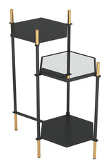 William Side Table Gold & Black Side Tables LOOMLAN By Zuo Modern