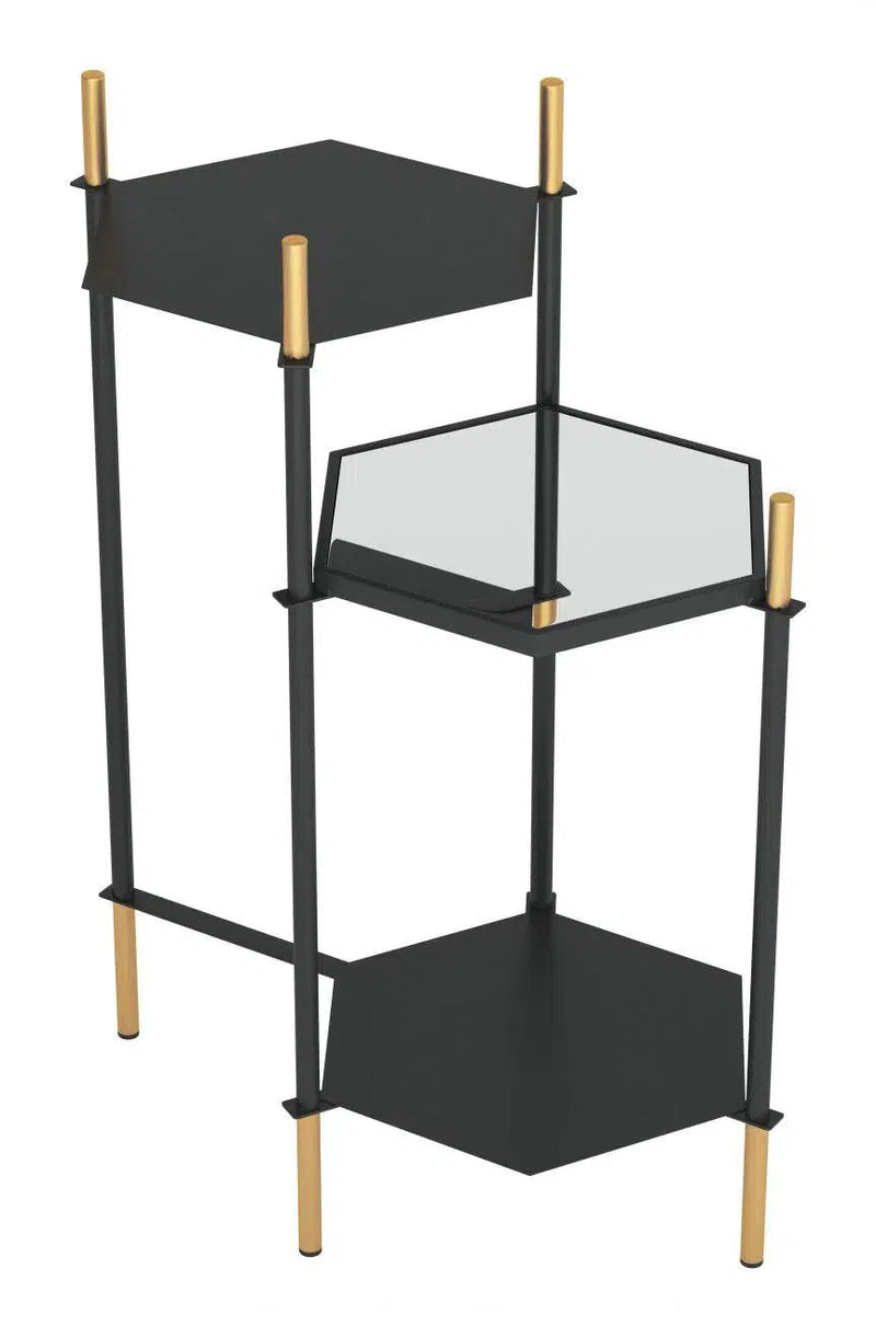 William Side Table Gold & Black Side Tables LOOMLAN By Zuo Modern