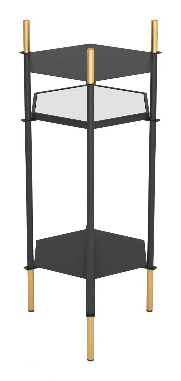 William Side Table Gold & Black Side Tables LOOMLAN By Zuo Modern