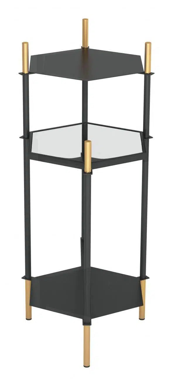 William Side Table Gold & Black Side Tables LOOMLAN By Zuo Modern