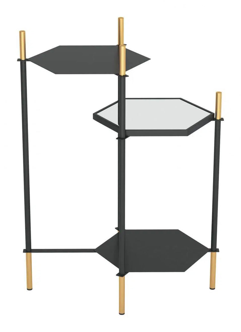 William Side Table Gold & Black Side Tables LOOMLAN By Zuo Modern