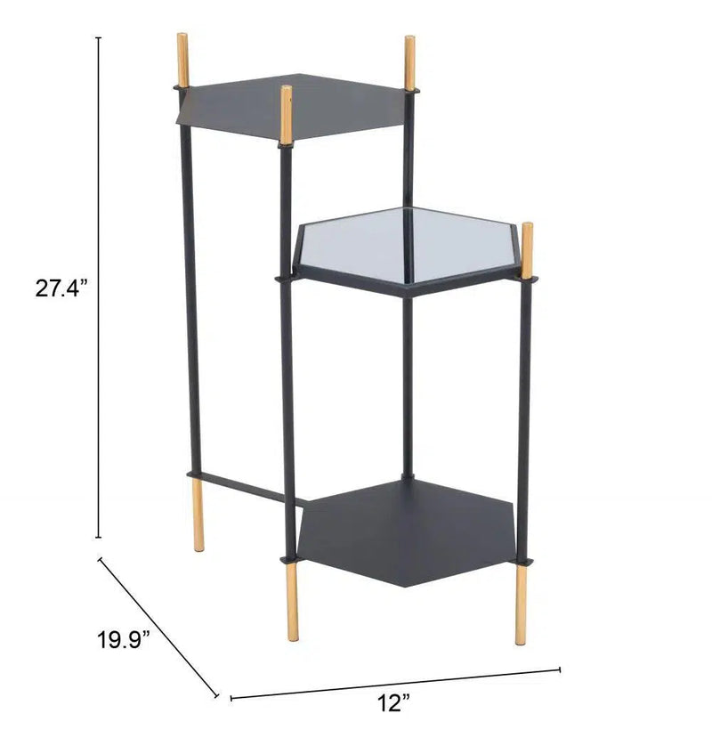 William Side Table Gold & Black Side Tables LOOMLAN By Zuo Modern