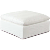 Willow Ottoman in White Linen Fabric Ottomans LOOMLAN By Diamond Sofa