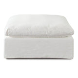 Willow Ottoman in White Linen Fabric Ottomans LOOMLAN By Diamond Sofa