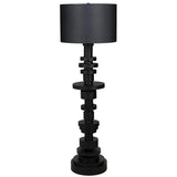 Wilton Black Steel Floor Lamp with Shade Floor Lamps LOOMLAN By Noir