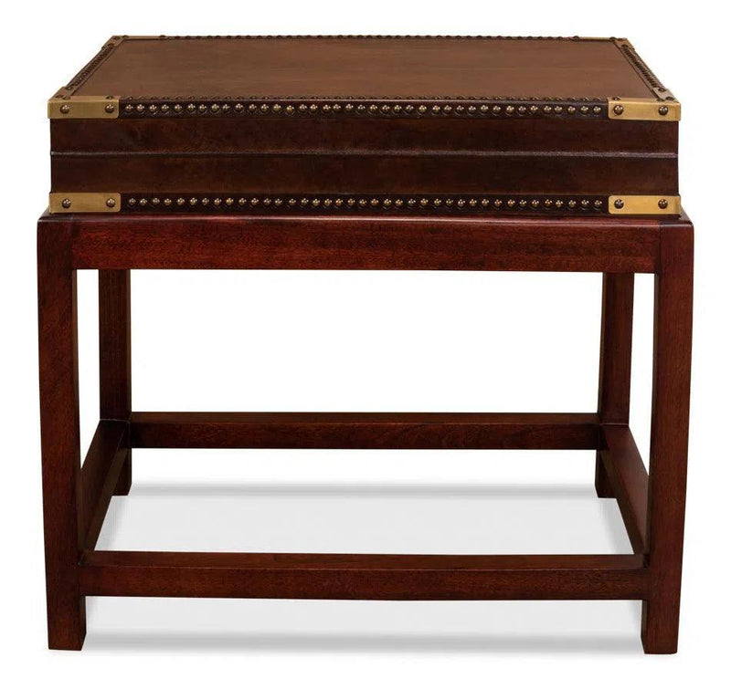 Winchester Box On Stand Leather Accent Cabinet Side Tables LOOMLAN By Sarreid