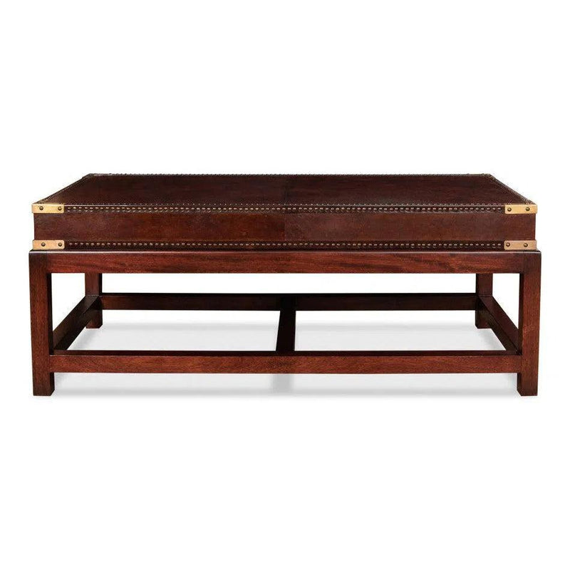 Winchester Rectangle Leather Coffee Table Coffee Tables LOOMLAN By Sarreid