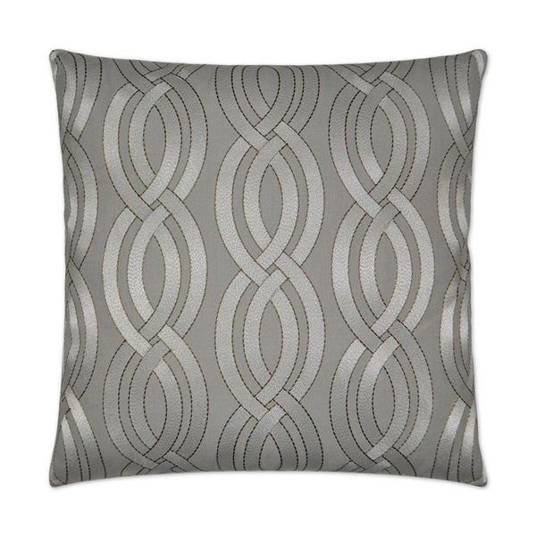 Winding Path Grey Throw Pillow With Insert Throw Pillows LOOMLAN By D.V. Kap