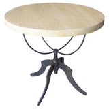 Wine Wood Round Side Table with Adjustable Base Side Tables LOOMLAN By Noir