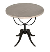 Wine Wood Round Side Table with Adjustable Base Side Tables LOOMLAN By Noir