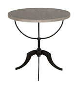 Wine Wood Round Side Table with Adjustable Base Side Tables LOOMLAN By Noir