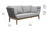 Wings 3 Seat Sofa - Mixed Grey Outdoor Sofa Outdoor Sofas & Loveseats LOOMLAN By Seasonal Living