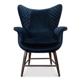 Wings Accent Chair Blue Velvet - Egg Chair Accent Chairs LOOMLAN By Sarreid