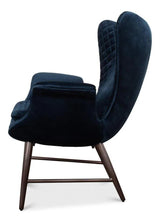 Wings Accent Chair Blue Velvet - Egg Chair Accent Chairs LOOMLAN By Sarreid