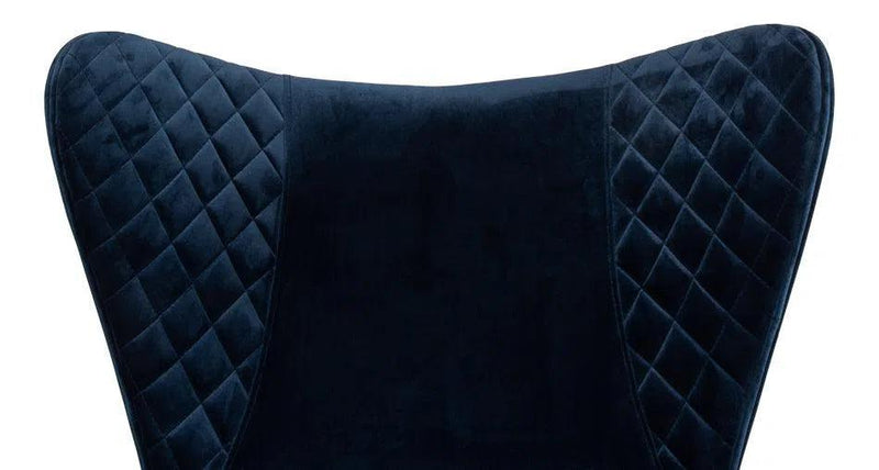 Wings Accent Chair Blue Velvet - Egg Chair Accent Chairs LOOMLAN By Sarreid