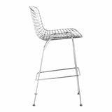 Wire Bar Chair (Set of 2) Chrome Bar Stools LOOMLAN By Zuo Modern